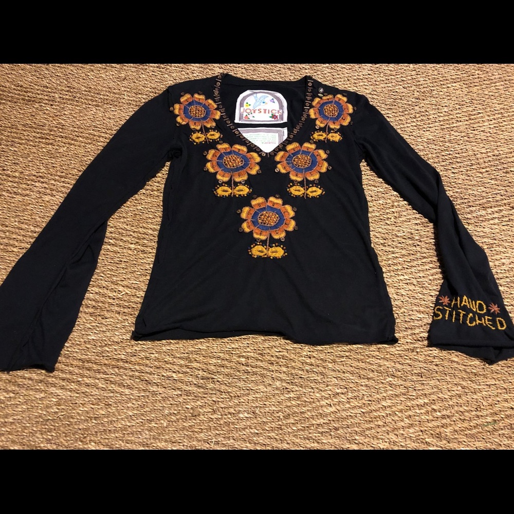 Brand JOHNNYWAS JOYSTICK EMBROIDERED   TOP SZ S